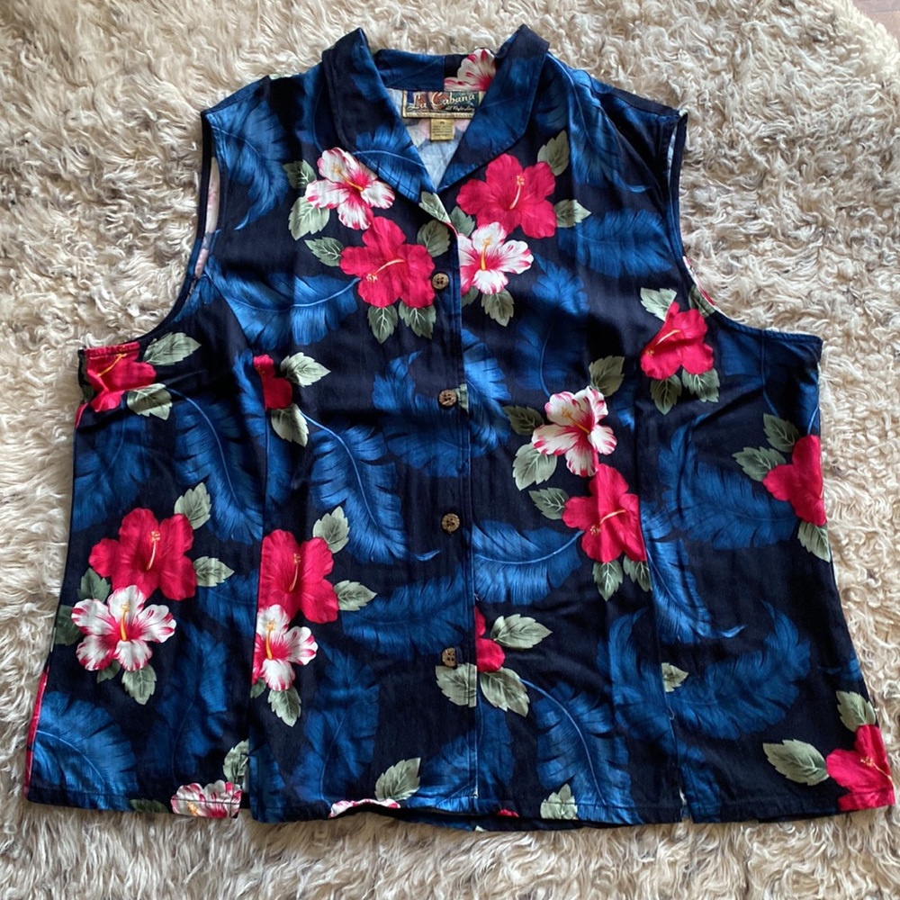 LAST CHANCE!!  La Cabana Plus Size Womens Sleeveless Tops 2X Floral Tops
